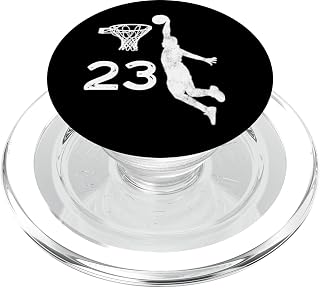#23 Number 23 - Basketball Gifts for Men Boys Teens Black PopSockets PopGrip for MagSafe
