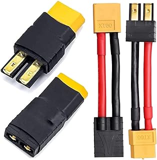 2 Pair RC LiPo Battery Connector Adapter Compatible with Traxxas Plug Battery to XT60 Male Female Connectors ESC Charger