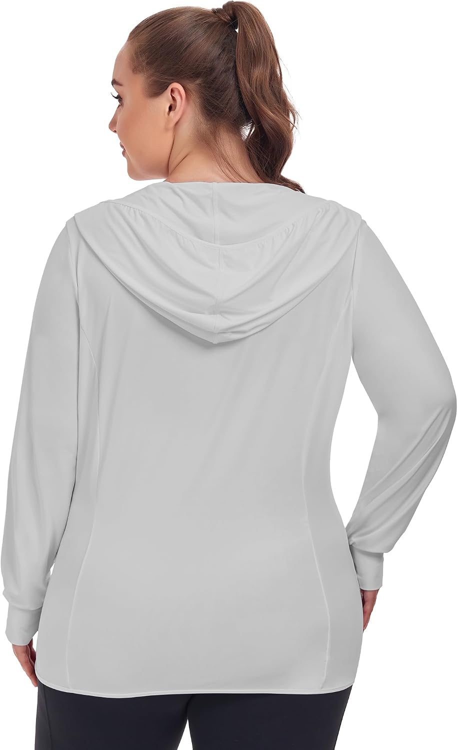 COOTRY Women's Plus Size UPF 50+ Sun Protection Jacket Lightweight Long Sleeve Zip Up Hoodie Cooling Sun Shirt Hiking Workout