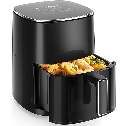 Sweetcrispy 6QT Air Fryer with Window, Square Airfryer Oven 12-in-1 for Family, 400°F Rapid Air Crispy Technology, Roast Bake Dehydrate, Nonstick & Easy-Clean Basket