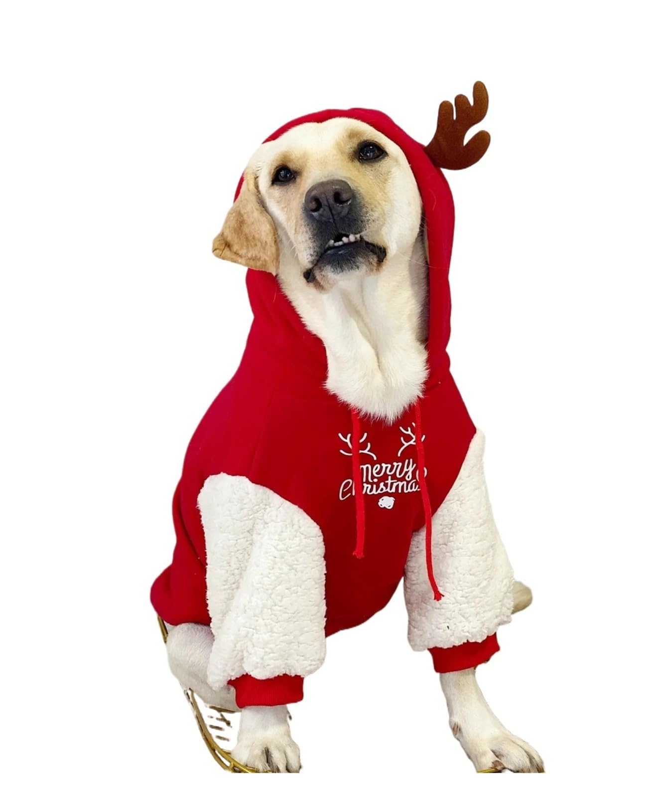 Ubranka dla psa zimowe ciepłe bawełniane polarowe bluzy świąteczne w kolorze jelonka duży golden retriever labrador(8XL(16.5-20KG))