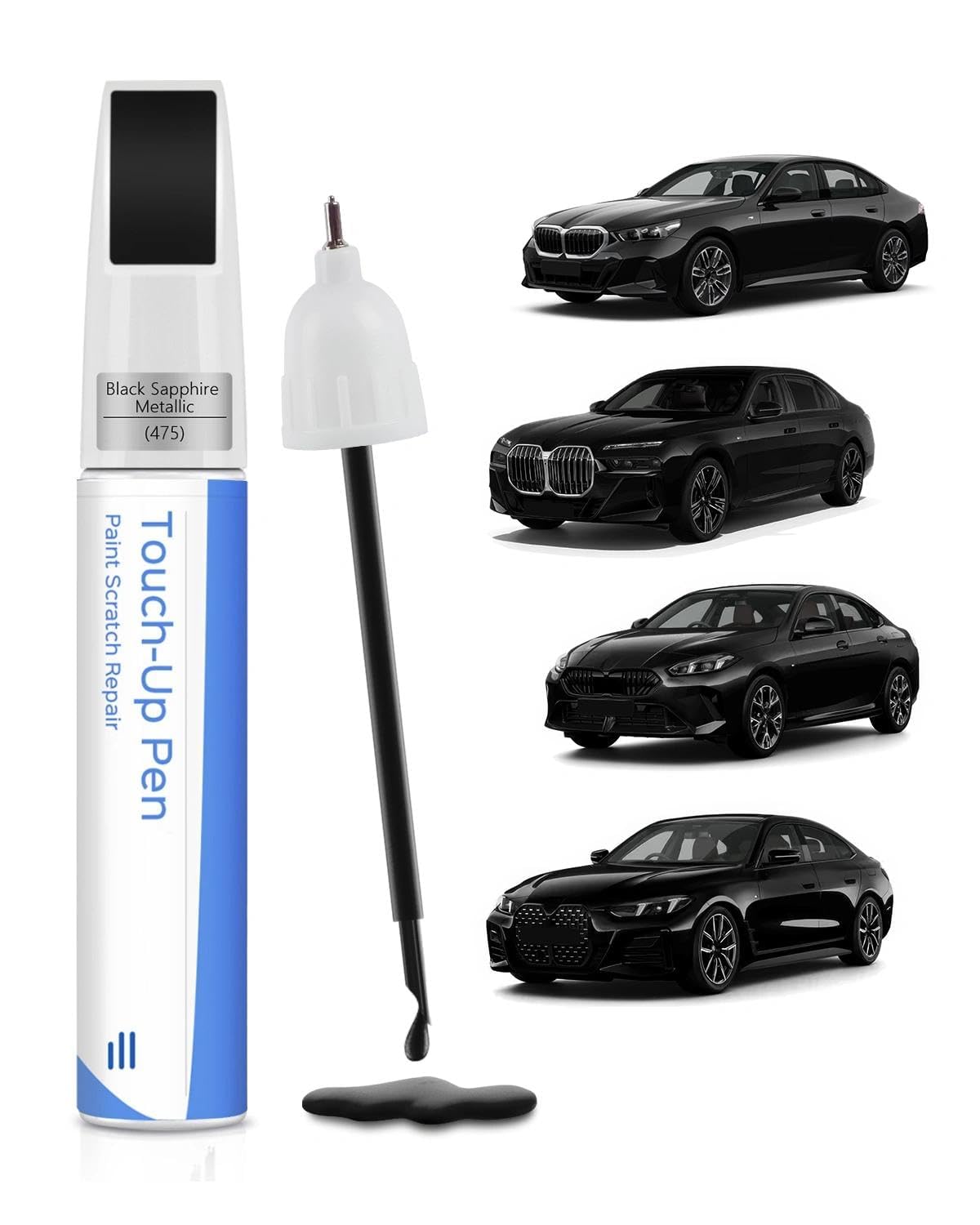 BMW対応 475 ブラックサファイアメタリック 専用 2-in-1 ペン&ブラシ プロ仕様 純正塗料 タッチアップペン キズ・チップ傷を完璧補修