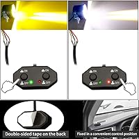 Vista 6 de Kit de arnés de cableado de doble color/haz alto y bajo con control remoto DC12V Máximo 300W 40A Luces LED Cable de núcleo de 14AWG Arnés