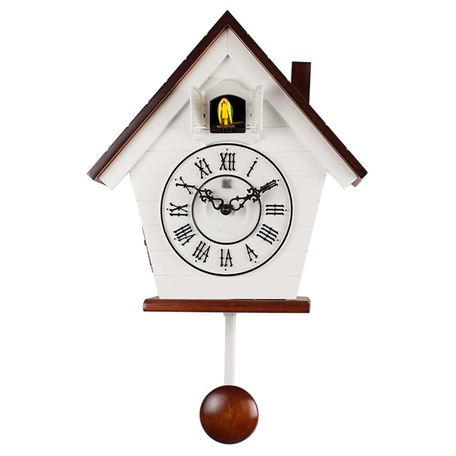 MYUYEE Cuckoo Clock with Cuckoo Bird, for Living Room, Home ation Pendulum Clock,D (D)