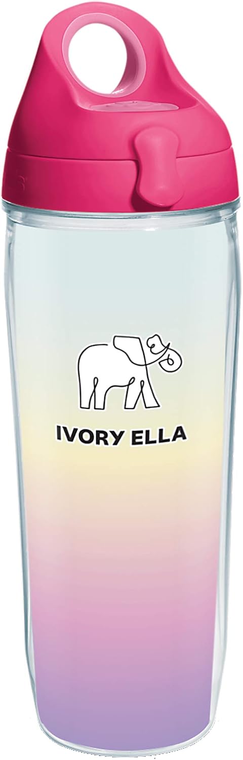 Tervis Made in USA Double Walled Ivory Ella Insulated Tumbler Cup Keeps Drinks Cold & Hot, 20oz - Stainless Steel, Pastel Ombre