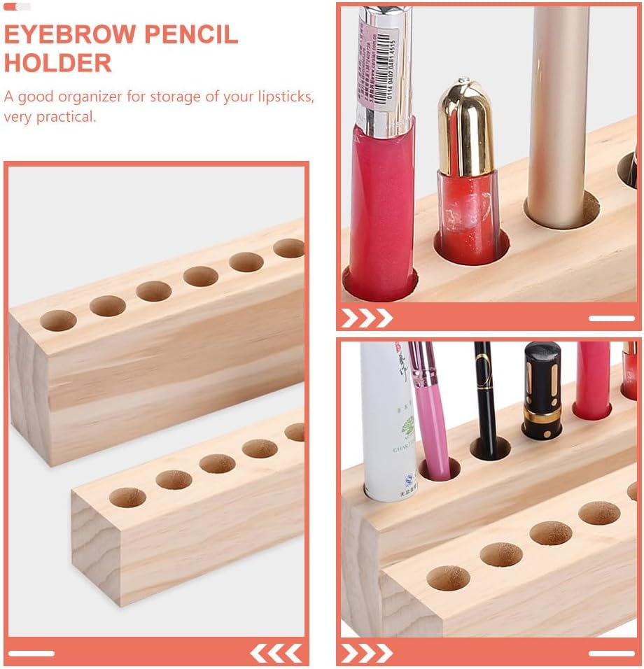 Zerodeko Desktop Cosmetics Rack Multi-Grid Lipstick Organizer and Eyebrow Pencil Storage Stand Compact Durable Makeup Display for Beauty Accessories