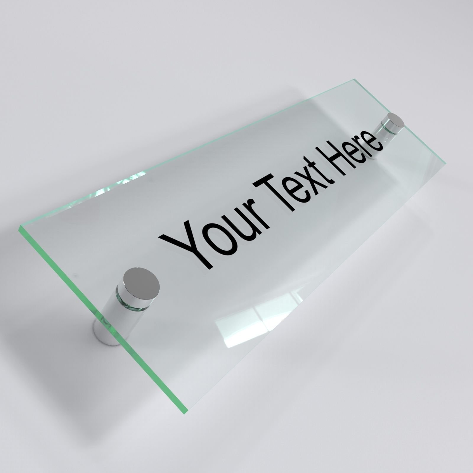 Office Door Wall House Number Sign Plaque- Quality Glass Effect Acrylic Perspex (Your Text Here)