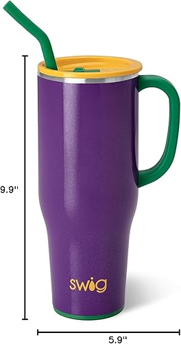 Miniatura 10 de Swig Life Taza Mega de 40 onzas, vaso de 40 onzas con asa y popote, apto para vasos, apto para lavavajillas, vaso térmico extragrande, vaso térmico