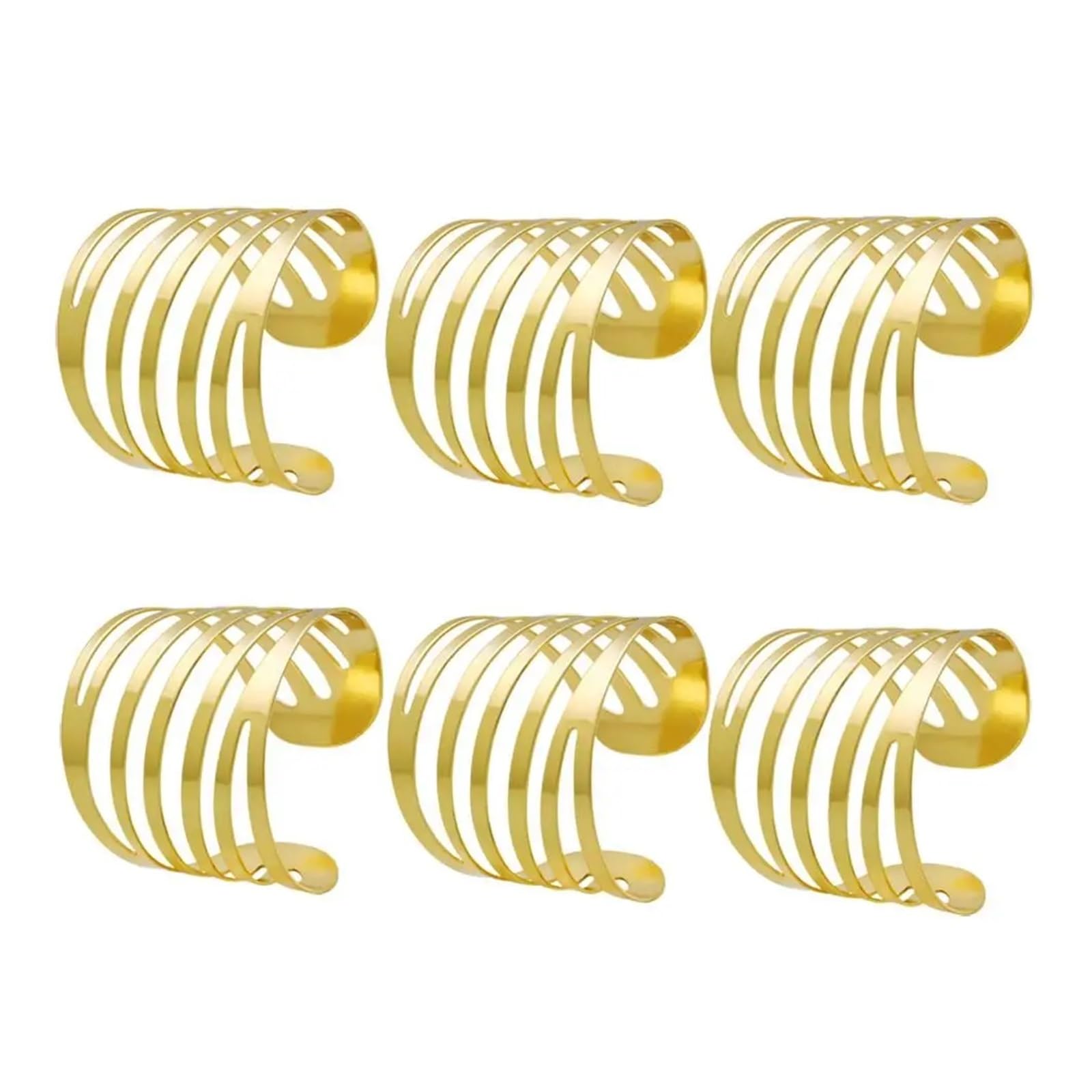 napkin rings 1/6pcs Iron Napkin Ring Gold/Rose Gold/Silver Butterfly/Hollow Hollow Butterfly Decorative Clasp(Gold-6pcs Hollow)