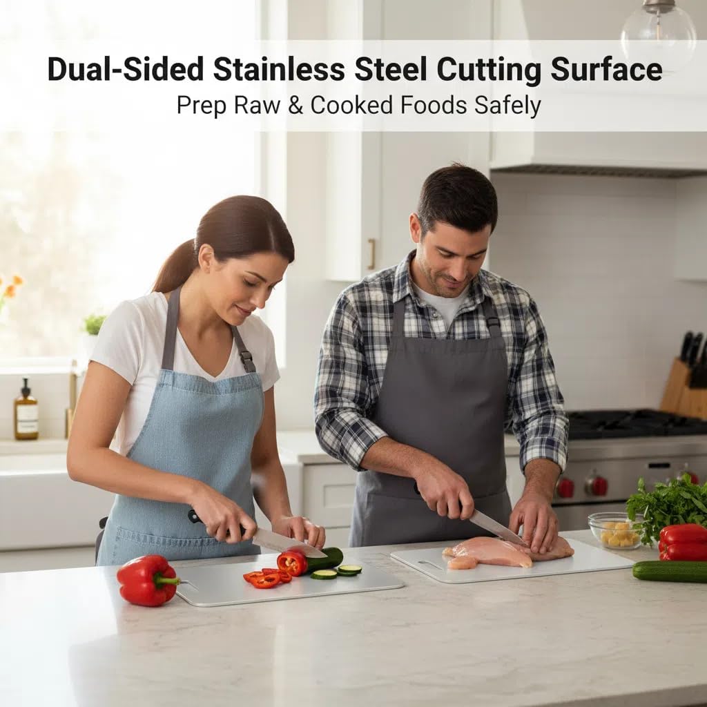 304 Stainless Steel Cutting Board Durable Chopping Surface (large)
