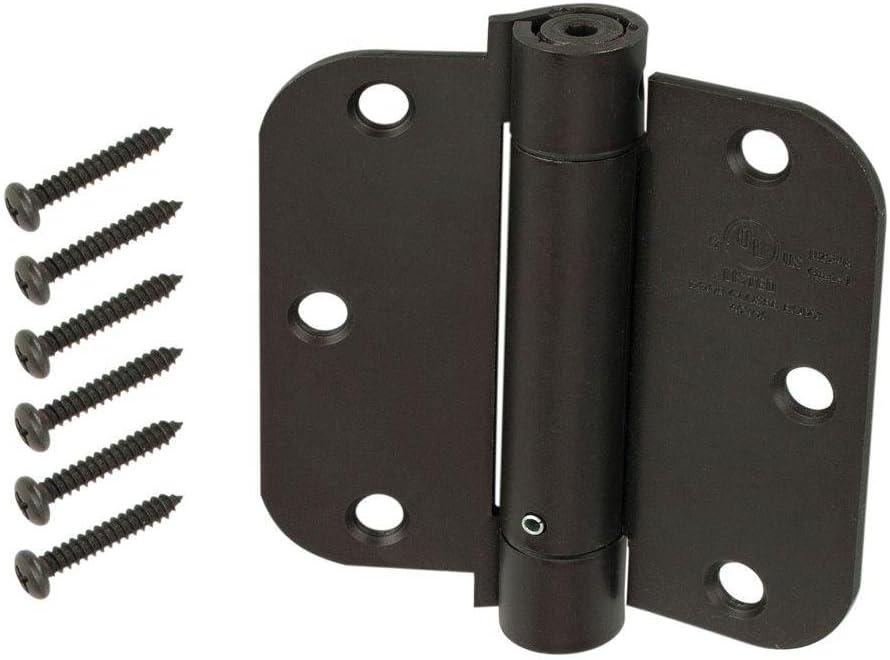 Everbilt 3-1/2 in. Oil-Rubbed Bronze 5/8 in. Radius Adjustable Spring Door Hinge