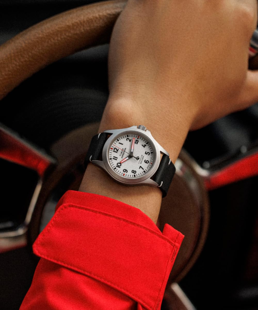Timex Men's Expedition Titanium 38mm Leather Strap Watch