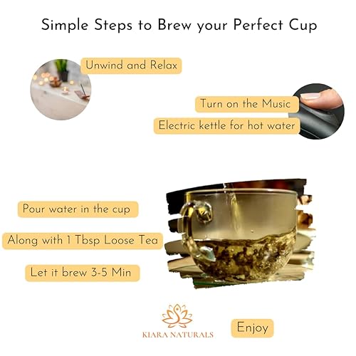 Miniatura 4 de Kiara Naturals Té de hierbas ayurvédicas de alta calidad  Capullos florales sueltos de 3.5 onzas  Sin cafeína  Sin gluten  Vida holística