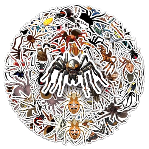 Bric Dodo 50 Stück Spider Aufkleber Auto Laptop Telefon Gitarre Skateboard Motorrad Fahrrad Spider Stickers Set Vinyl Wasserdicht Aesthetic Aufkleber für Jugendliche Kinder Erwachsene