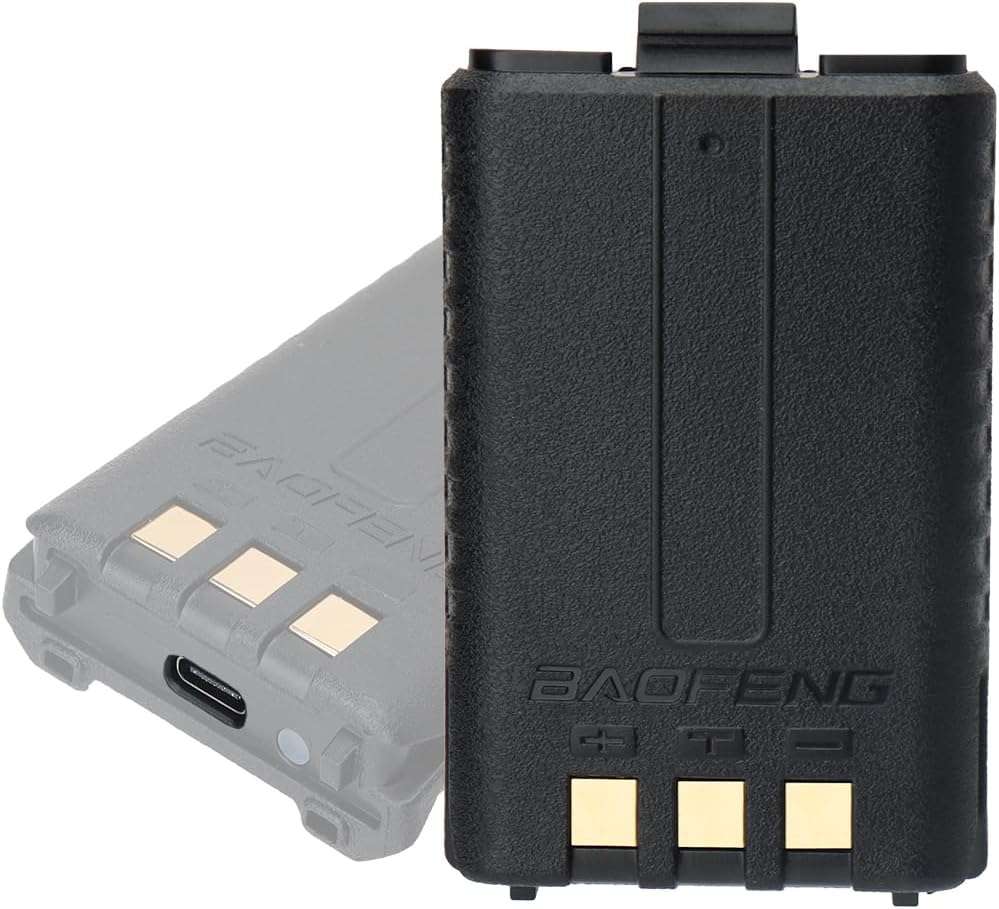 Baofeng UV-5R Battery BL-5 1800mAh Battery Rechargeable Support Type-C USB Direct Charge for Walkie Talkie BaoFeng UV 5R,BF-F8HP,UV-5X3,GT-5R,UV-5RE Two Way Radio
