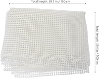 Vista 2 de EXCEART Alfombra de lona de malla con gancho en blanco para hacer tapiz, kit de bricolaje para decoración de manualidades de bordado (blanco) 59.1 x