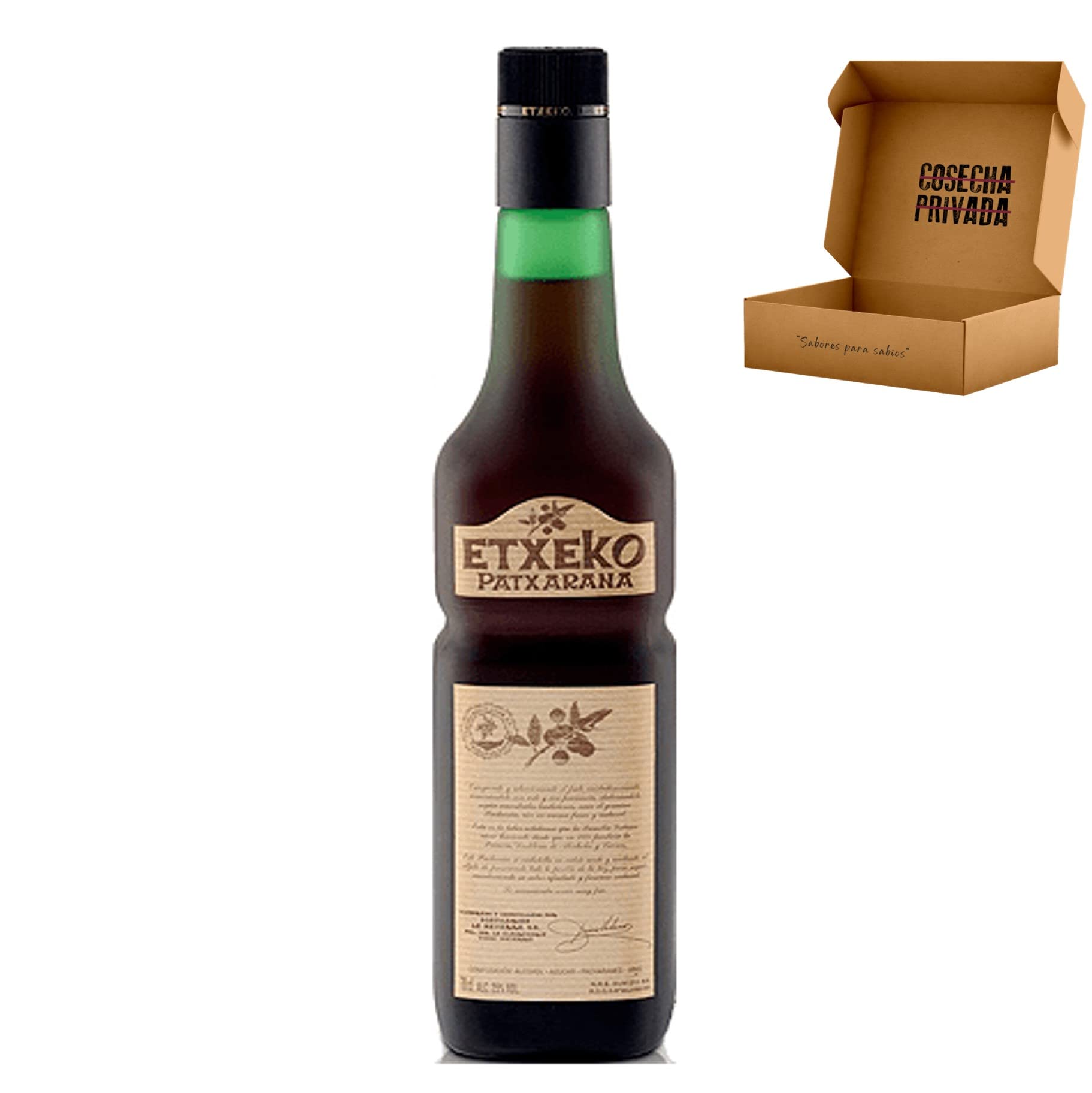 Pacharán - Envío 24 horas - Mejor Pacharán del Mundo - Cosecha Privada (1 x Botella 1 L, Etxeko Patxarana)