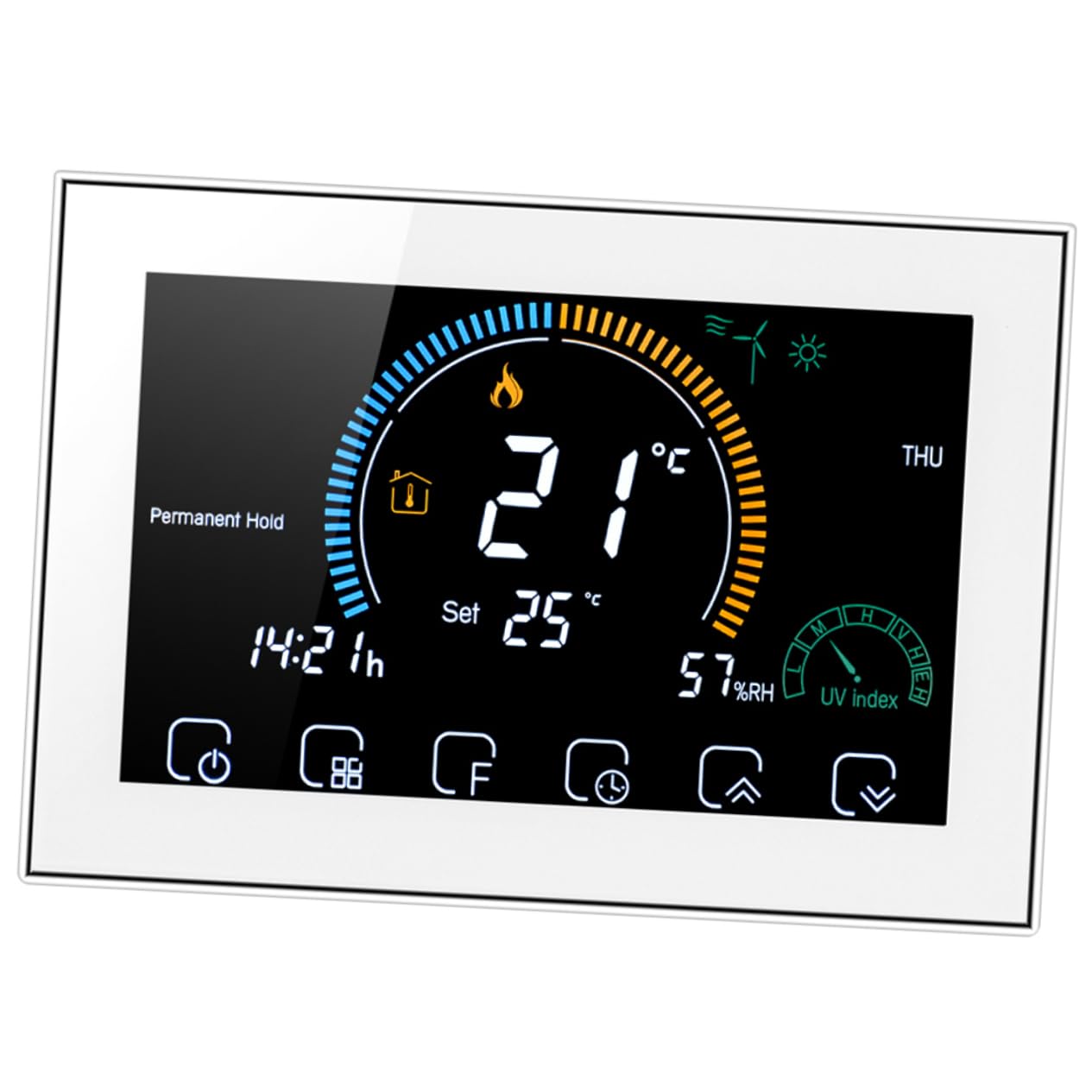 SHINEOFI Termostato Digitale Intelligente Per Riscaldamento Pavimento Schermo Lcd Touch Display Meteo Temperatura e Umidità Facile Installazione e Controllo Manuale o Programmabile