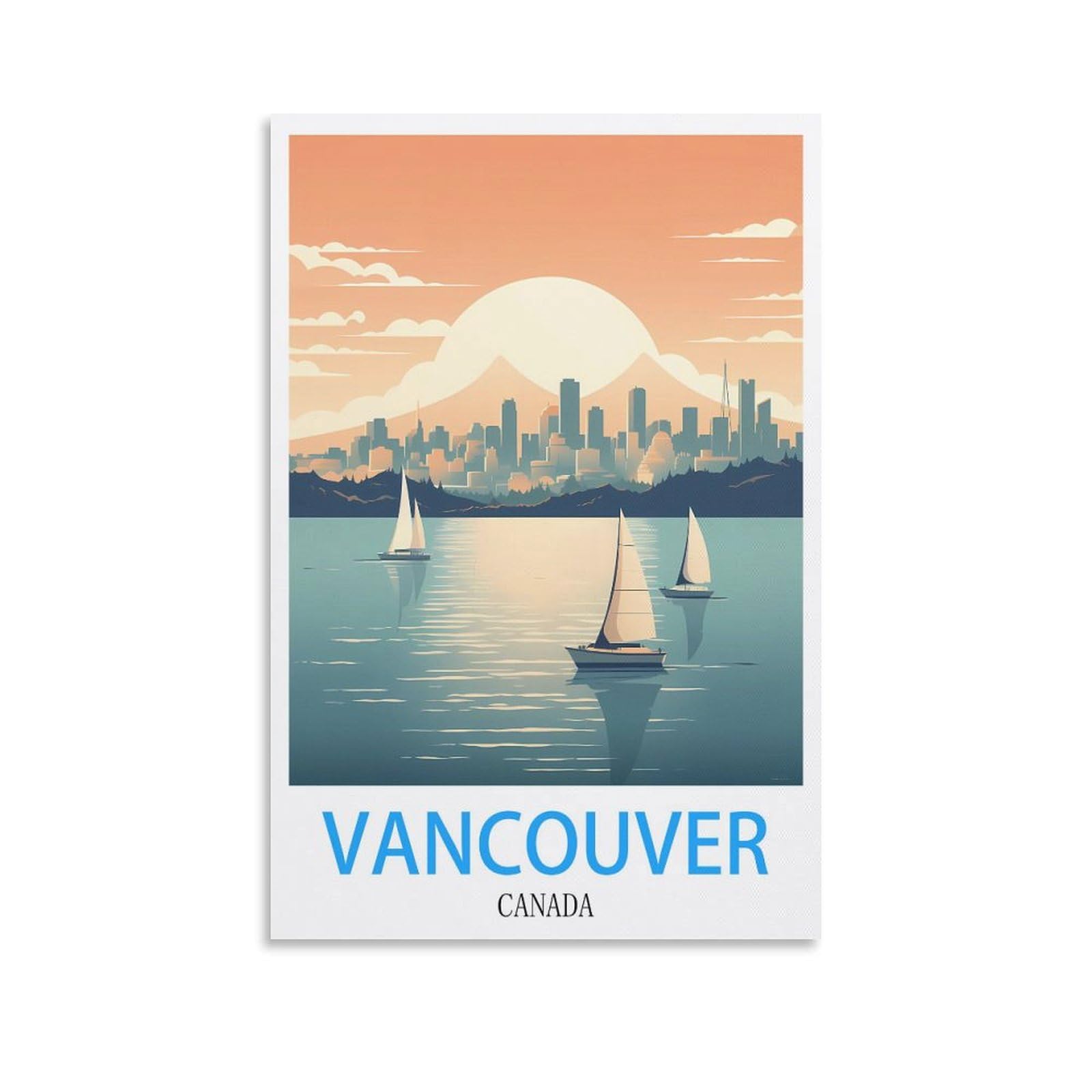 Vintage Metal Tin Sign Vancouver Canada Kitchen Bar Novelty Gift Metal Tin Wall Décor Sign 30x30cm