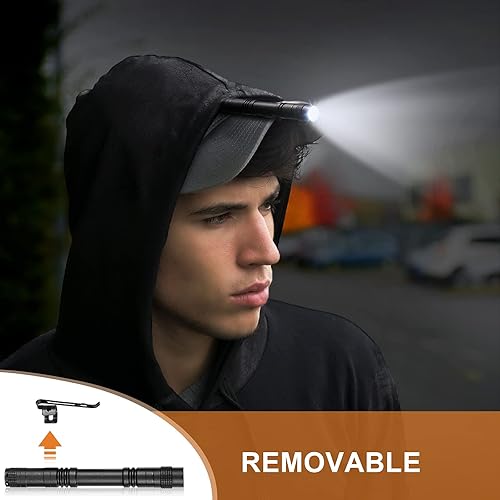 Vista 5 de Honoson 10 piezas de mini linterna de pluma pequeña luz LED de aluminio linterna de bolsillo con clip para inspección, camping, emergencia