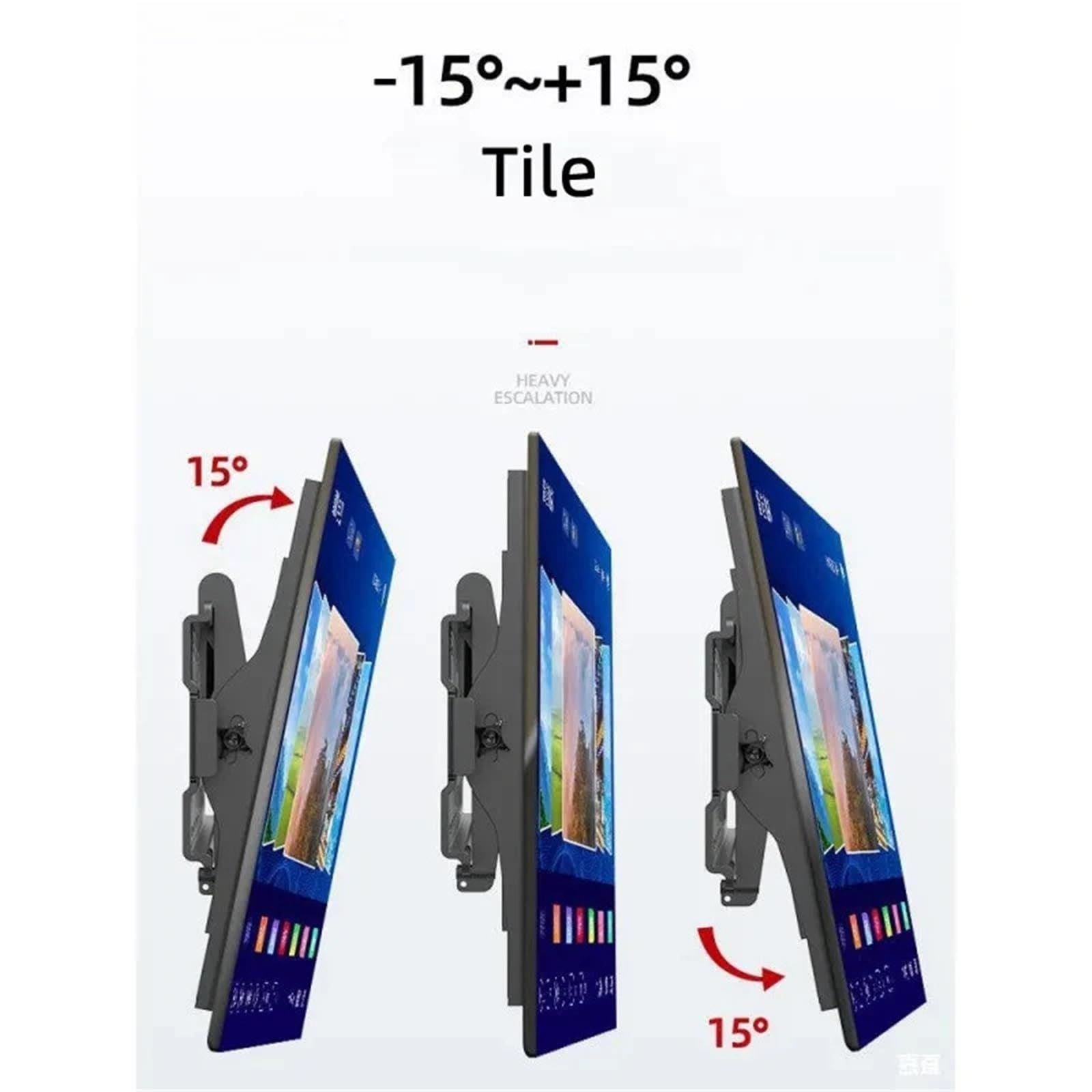 Staffa TV, Staffa TV Supporto Fisso Per Montaggio A Parete Per Per Monitor Inclinato Di ±15° Da 32-65 Pollici VESA 400 X Mm, Carico 45 Kg per lo schermo