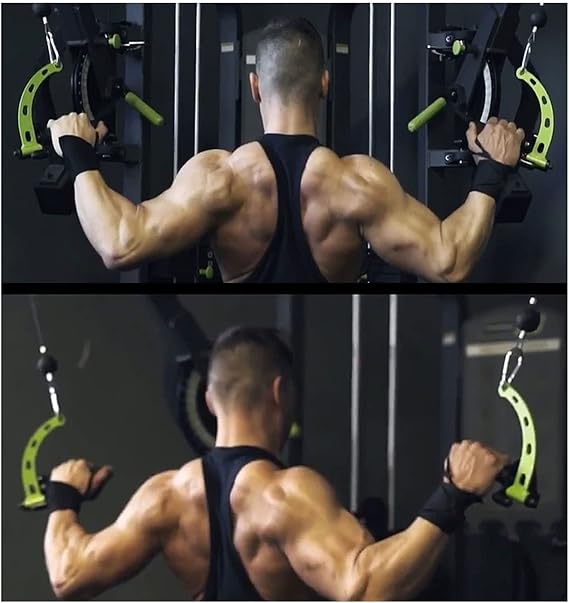 Smith machine pulling back handle, pull down fitness equipment and rotate the washing strength training handle with 2 safety buckles