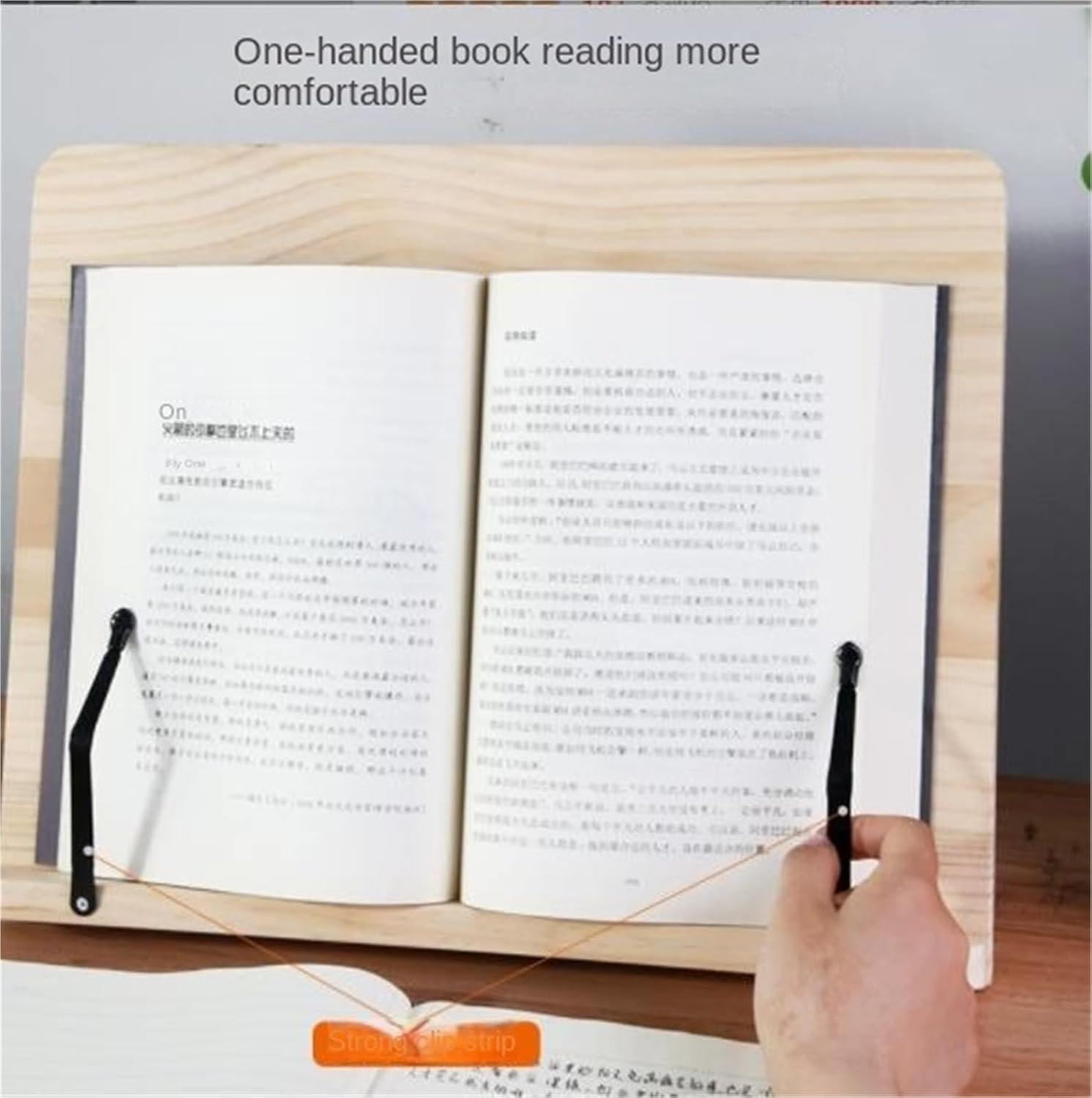 Recipe Holder Wooden Bookshelf Adjustable Angle Reading Shelf Suitable for Textbooks, Cookbooks Tablets Cooking Helper(33cm)