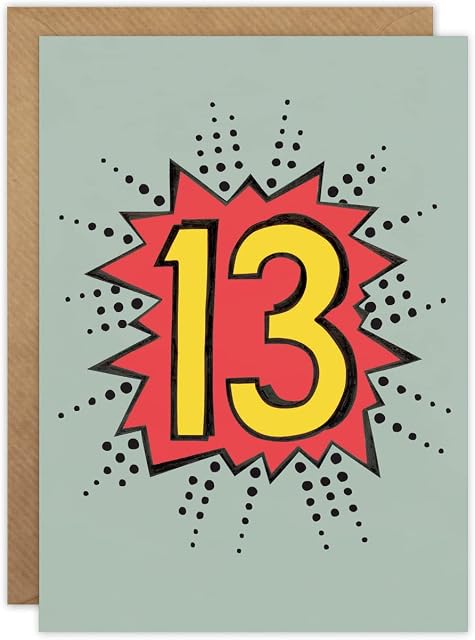 Age 13 Pop Art Birthday Card by James Ellis