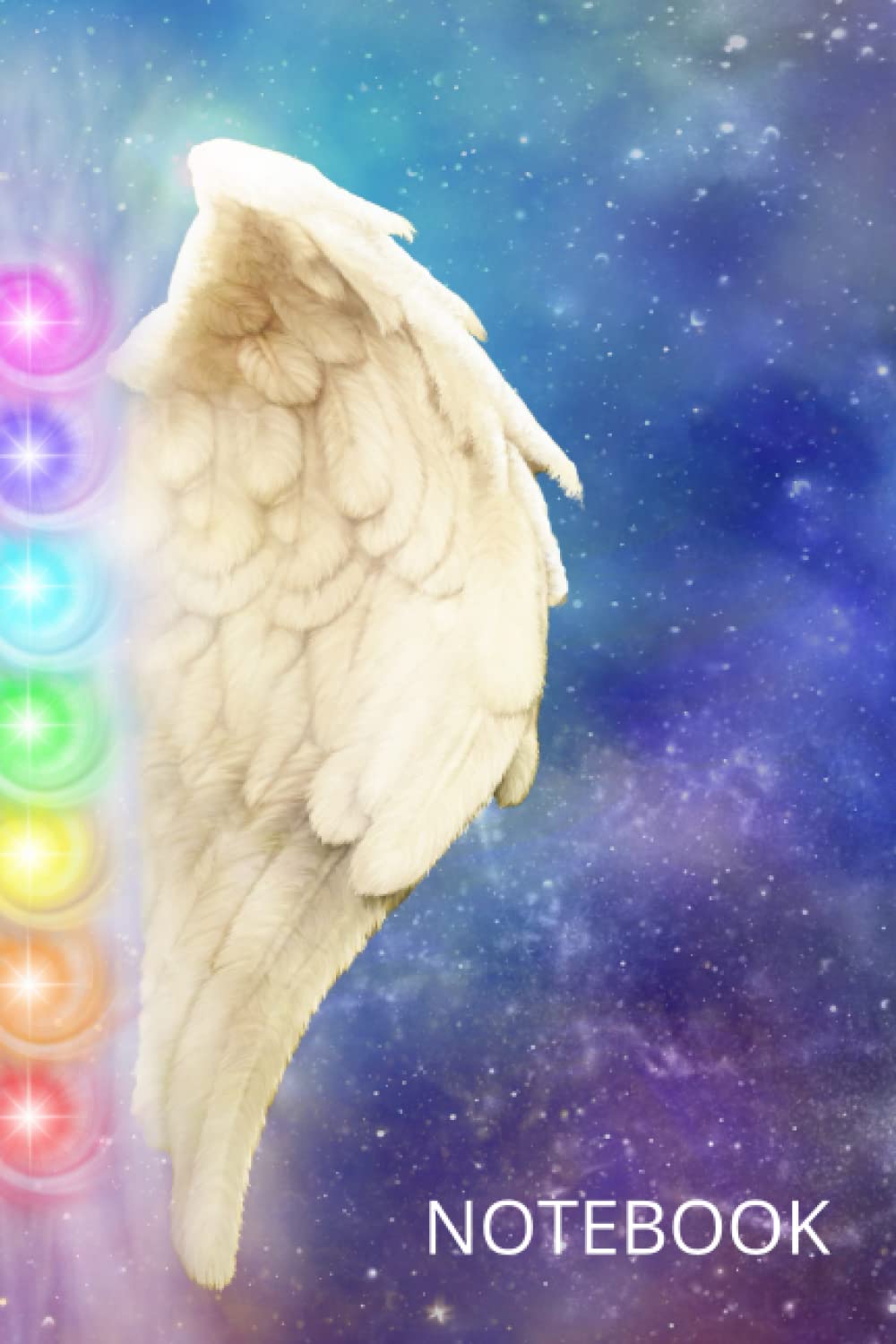 Notebook: Angel wings chakras notebook