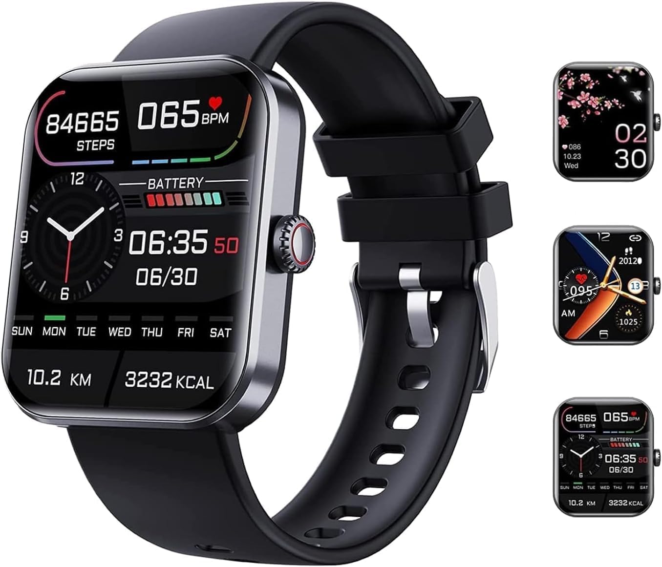 Hcosmy Smartwatch, Blood Glucose Smart Watch for Men Women, Blood Sugar Monitor, Big Screen Health Fitness Watches with Sleep/Blood Pressure/Health Monitor Pedometer, Smartwatch for iOS Android (Blue)