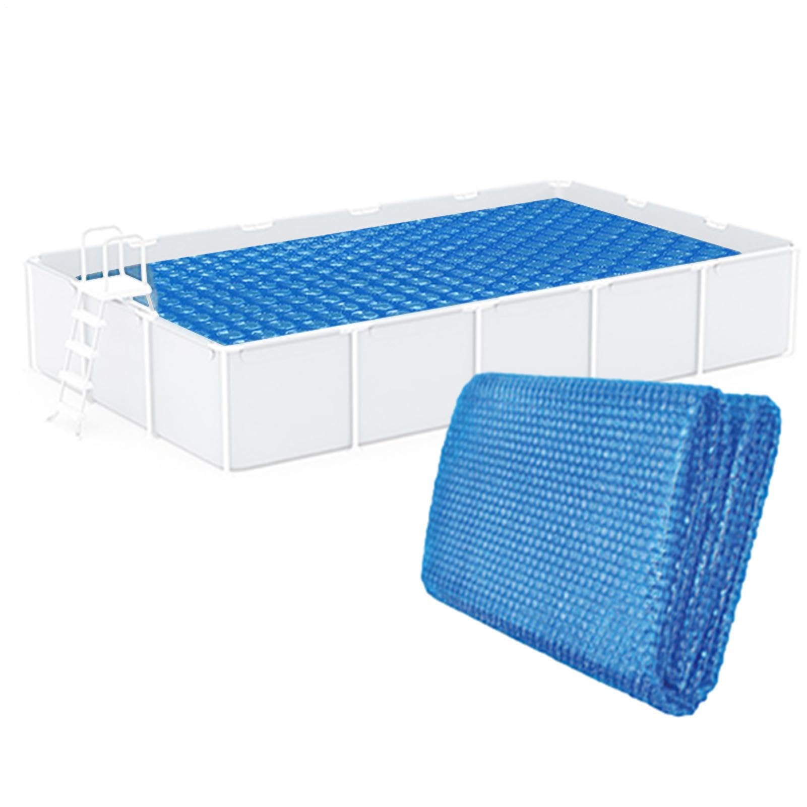 Solar Pool Cover | Rectangular Pool Covers | PE Bubble Film Protective Cover for Paddling Pools | Waterproof Dustproof Hot Tub Covers Accessories for Swimming Pools (3 Sizes)