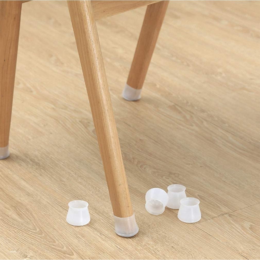 16Pcs Silicone Chair Leg Protectors, Round & Square Furniture Feet Cover Anti-Slip Prevents Scratches and Noise