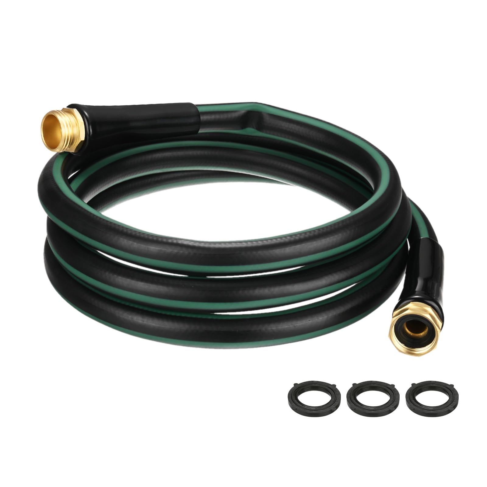 M METERXITY Garden Hose 5/8 in x 8 FT Flexible PVC, Black-Green