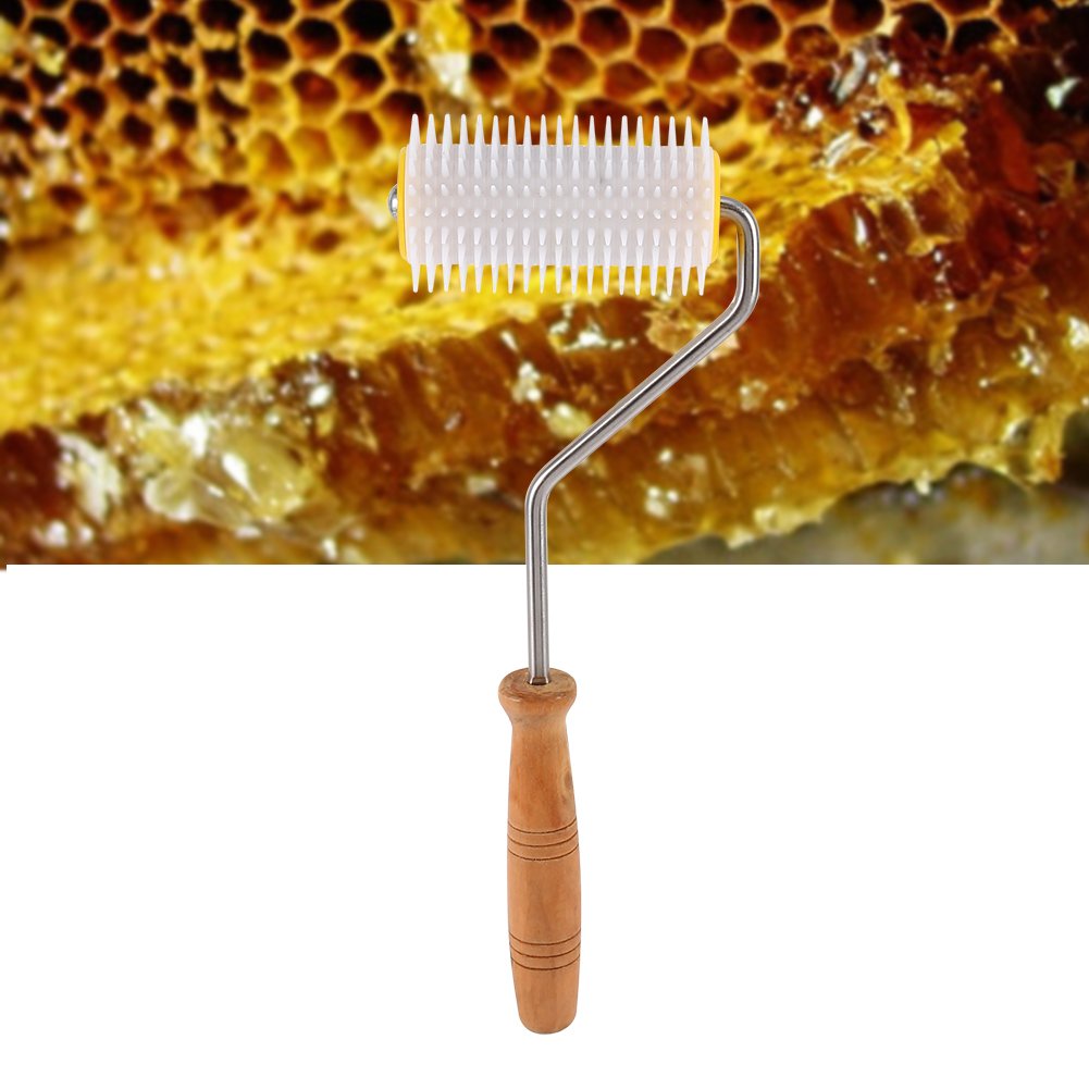 Bienenzucht-Fixiererwalze – Imker-Nadelroller Für Honigwaben, Propolis-Ernte, Abnehmbares Design, Rutschfester Griff, Langlebiges Metall + ABS, Gesamtlänge 32 Cm