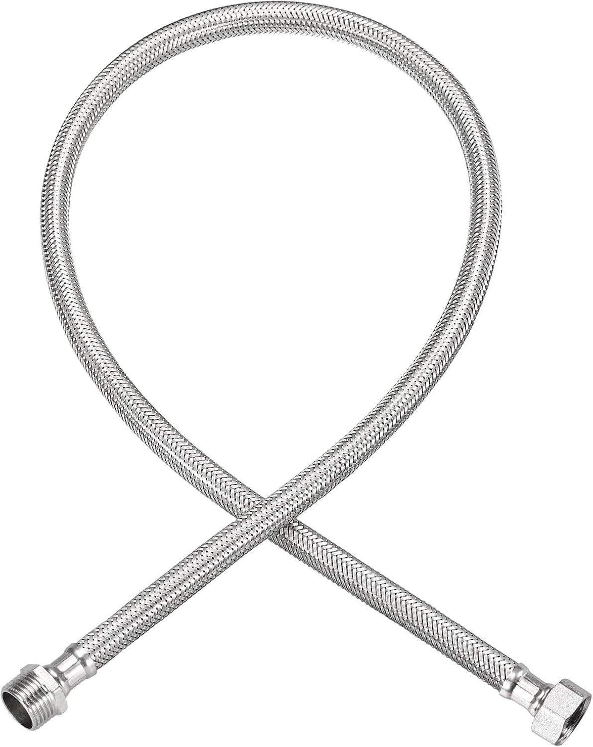 uxcell 32 Inch Long Faucet Supply Line Connector, G1/2 Female Compression Thread x G1/2 Male Connector Straight Thread 304 Stainless Steel Water Supply Hose Line