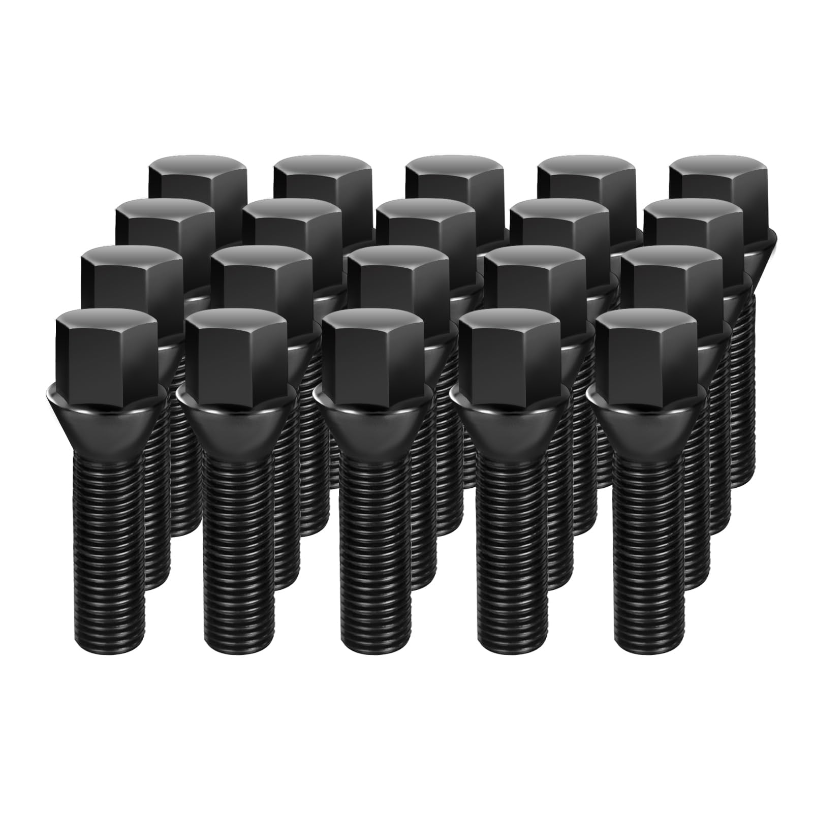 Photo 1 of Dynofit M12x1.5 Lug Bolts Compaible with BMW, 45mm Shank Extended Aftermarket ET Wheel Bolts for E82 E88 E91 E92 E93, 12x1.5 Conical Seat Shiny Extended Wheel Studs for 20mm Spacer