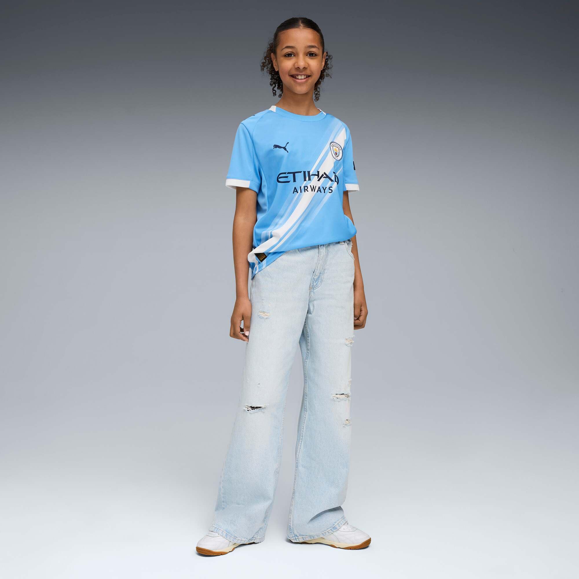 Maillot Domicile Enfant Manchester City 2025/26 Saison - Team Light Blue
