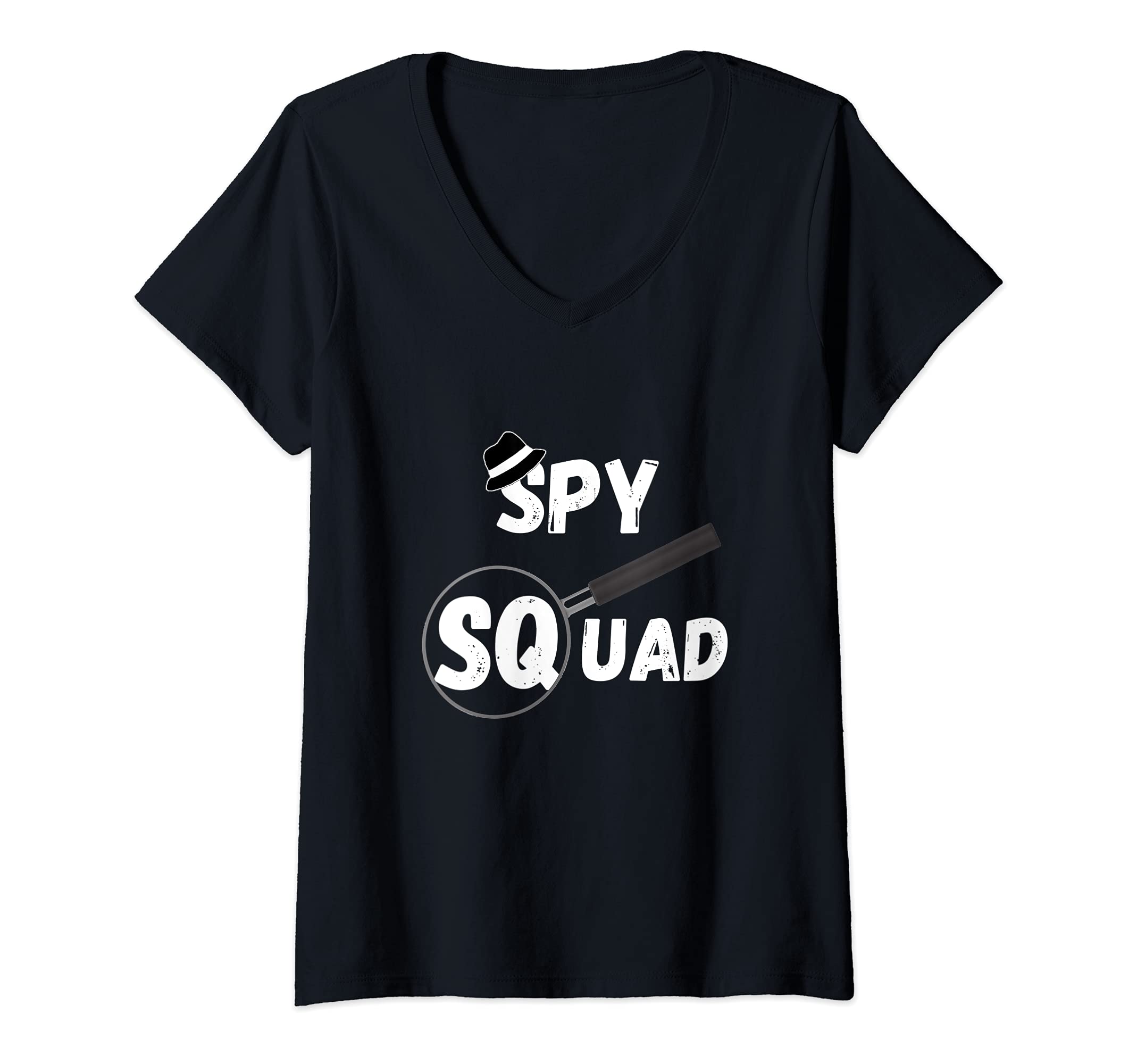 Womens Spy Squad Detective Team Spying Crew Investigate Espionage V-Neck T-Shirt