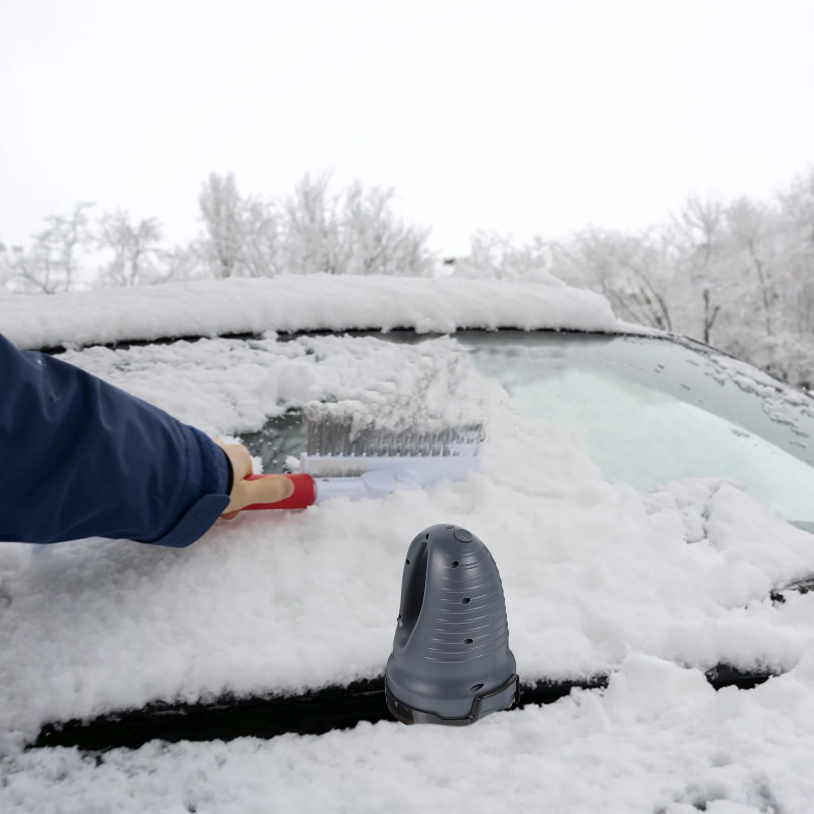 Supvox Elektrischer Eiskratzer für Autos mit USB Ladekabel und Abs Gehäuse | Entfernt Eis und Frost, Wintereinsatz, 3000 Ah Kapazität, Bogengriff
