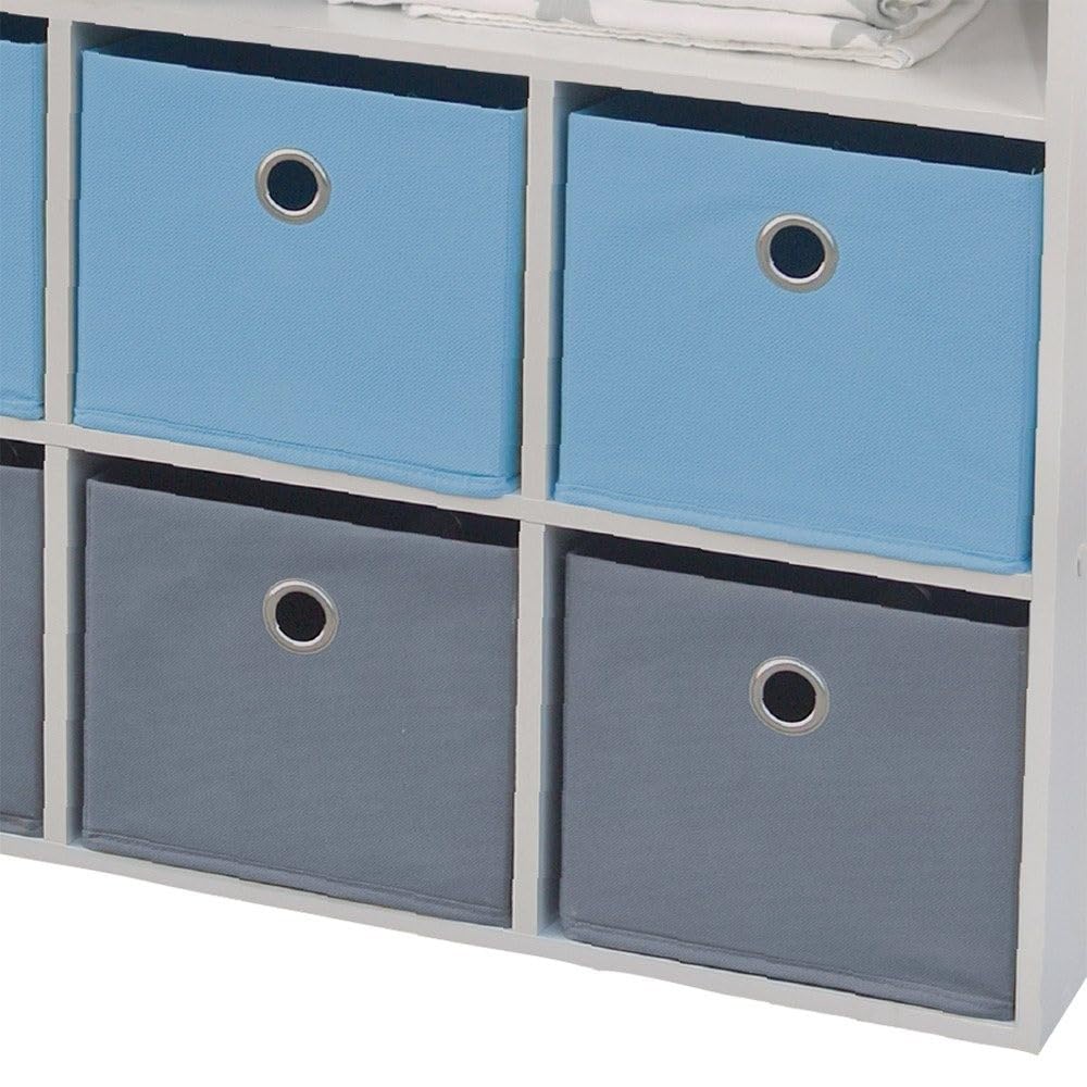 Meuble enfant 6 paniers 1 niche bleu gris Happy