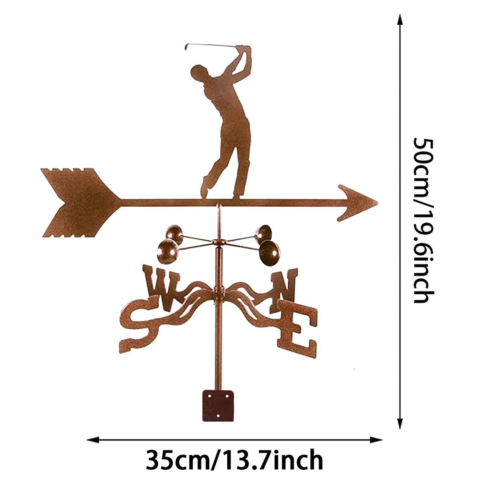 Bandierina segnavento da tetto a forma di silhouette di golfista uomo, ind