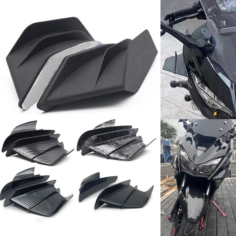 Becquet d'aile moto universelle en texture carbone forgé pour carénage - 2