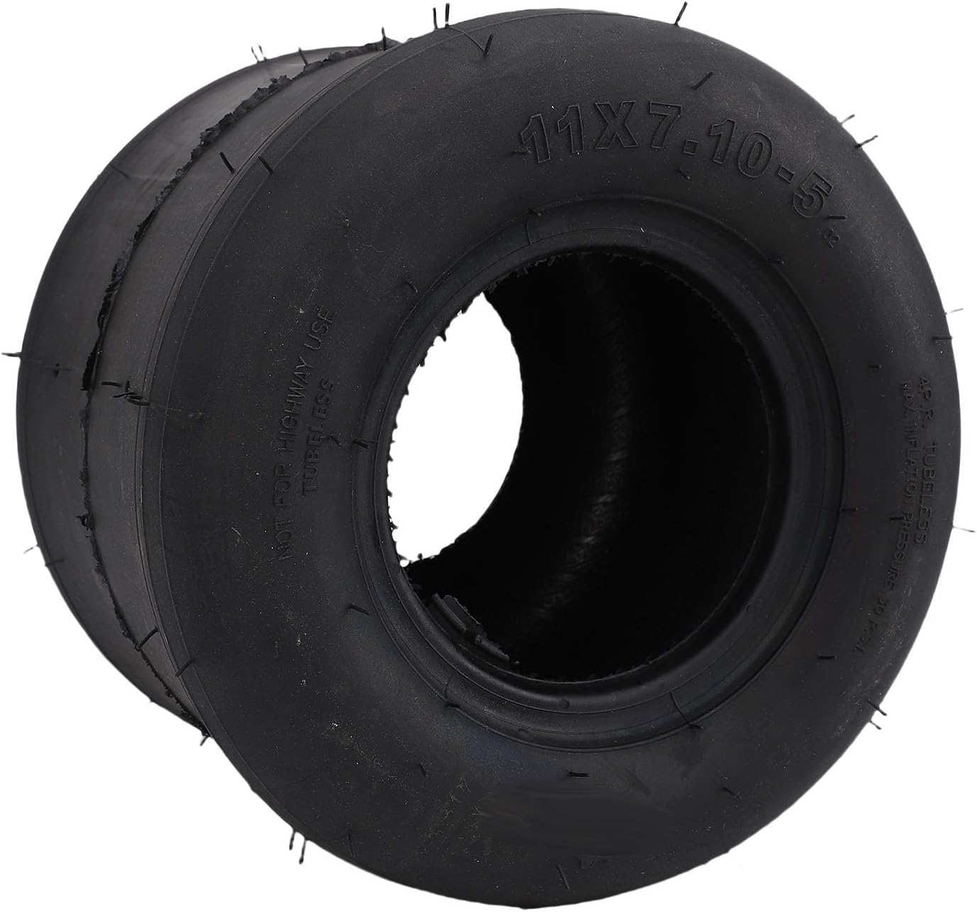 Keenso 11x7 10 5 Tubeless Slick Tire, Anti Slip Puncture Proof Go Kart Tire with Shoulder Traction Technology, for Drift Trike Go Kart ATV UTV Cart Mower
