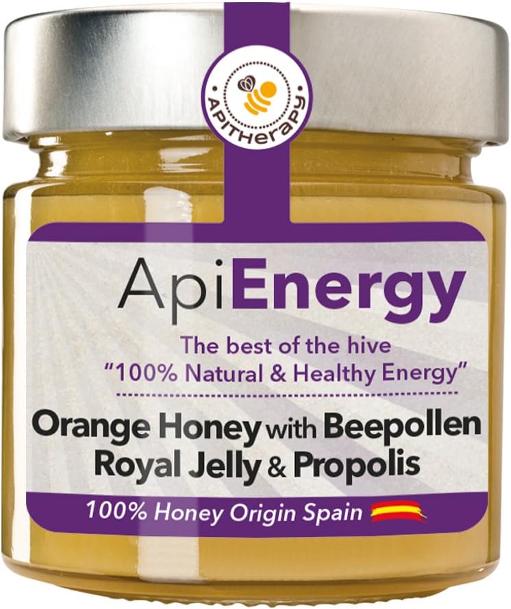 “ApiEnergy” Honey. Creamy Orange Blossom Honey with Royal Jelly, Propolis and beepollen, 300g