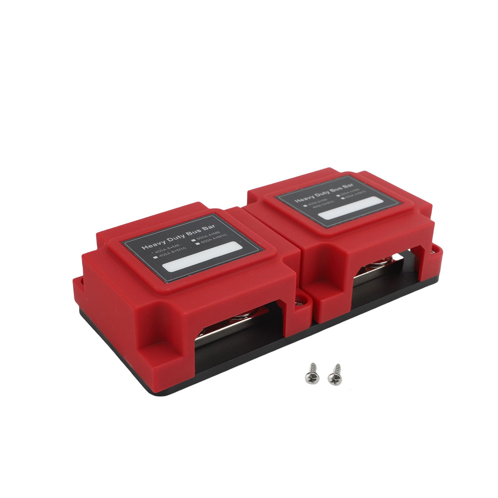 JTLB Bloc de Distribution d'alimentation, Barre de Bus de Batterie avec é 8xm10, pour L'automobile, Bateau, Yachts, Gérer Facilement la Puissance dans Le Véhicule DC 12-48V, (Tout Rouge)