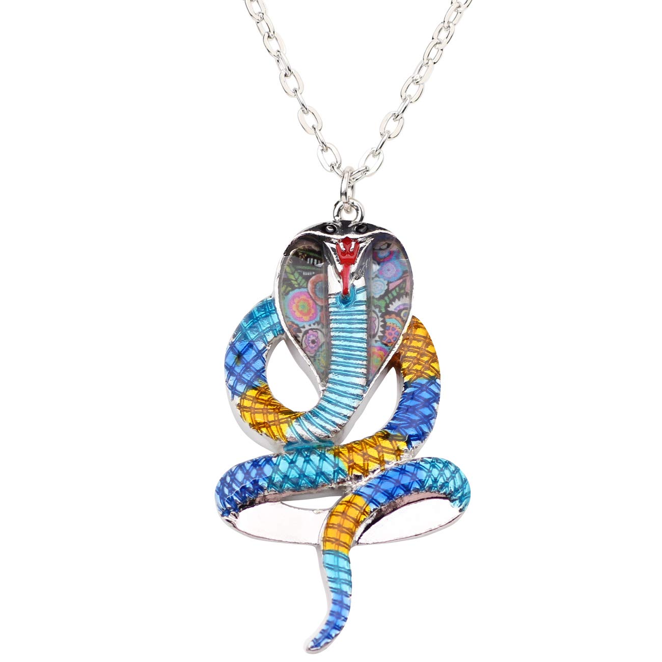 Unoaerre Collana Snake in bronzo dorato con serpente in smalto verde e nero | Acquista su