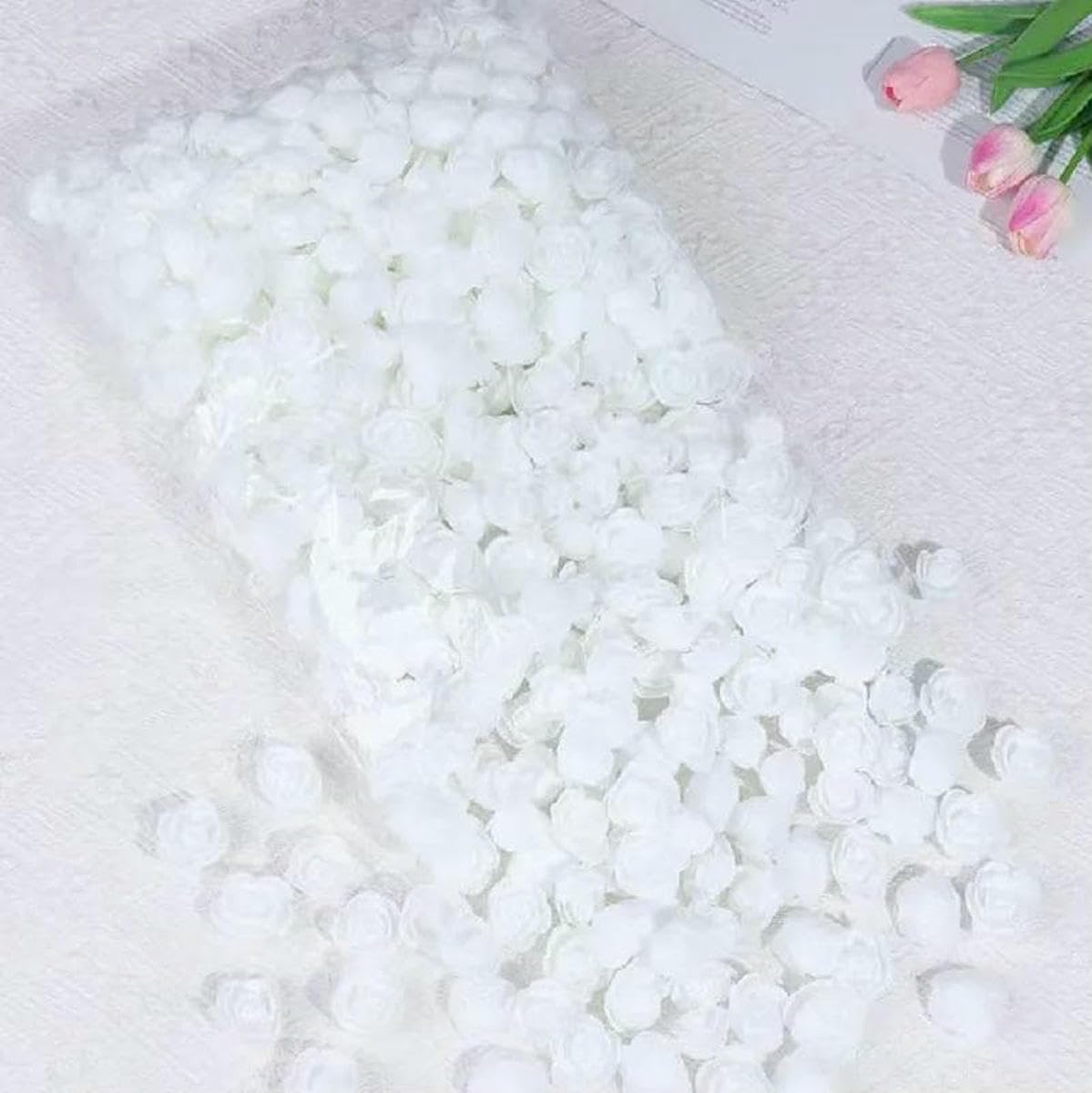 AYHTUD 500pcs artificial flowers 3.5cm roses Valentine's Day roses Mother's Day Christmas wedding candy box decoration wreath- -480pcs-500pcs