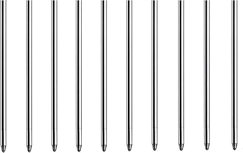 MengRan Recambios de bolígrafo de 275 pulgadas recambio estándar D1 quitar el sombrero negro recambio de metal tinta negra paquete de 10 unidades