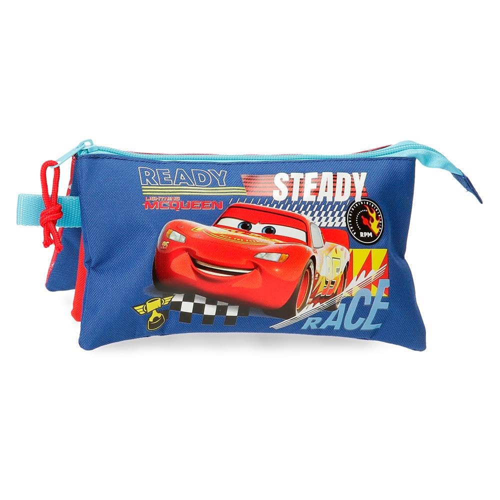 Disney Joumma Disney Cars Lets Race Triple Pencil case Red 22x12x5cm Polyester L, red, Triple Case