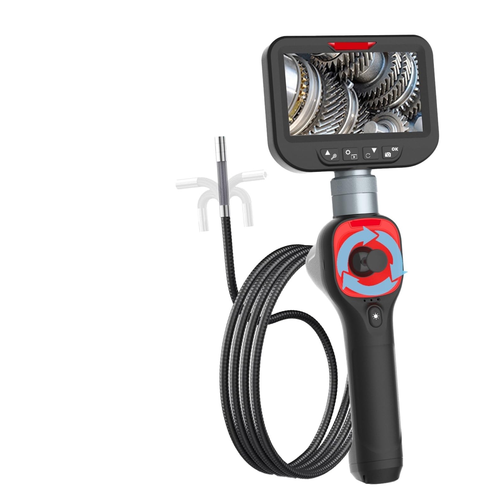 Kamera inspekcyjna, Endoskopowe kamery inspekcyjne 6,2 mm z 6 diodami LED, wodoodpornym, półsztywnym kablem IP67(F606B)